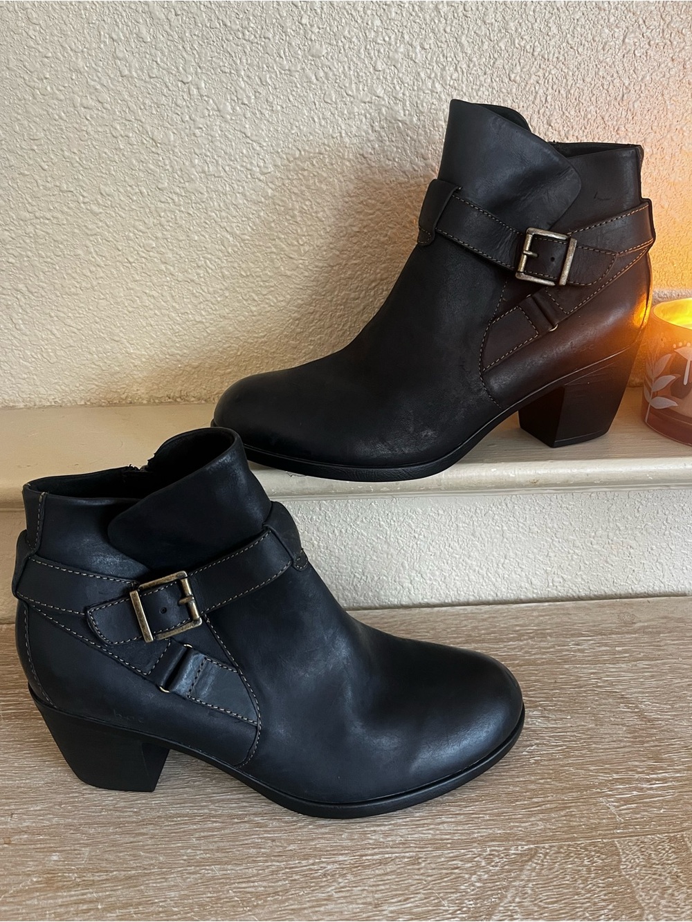 BOC by Born | Black leather Shea Booties With Buckles Womens Size 11